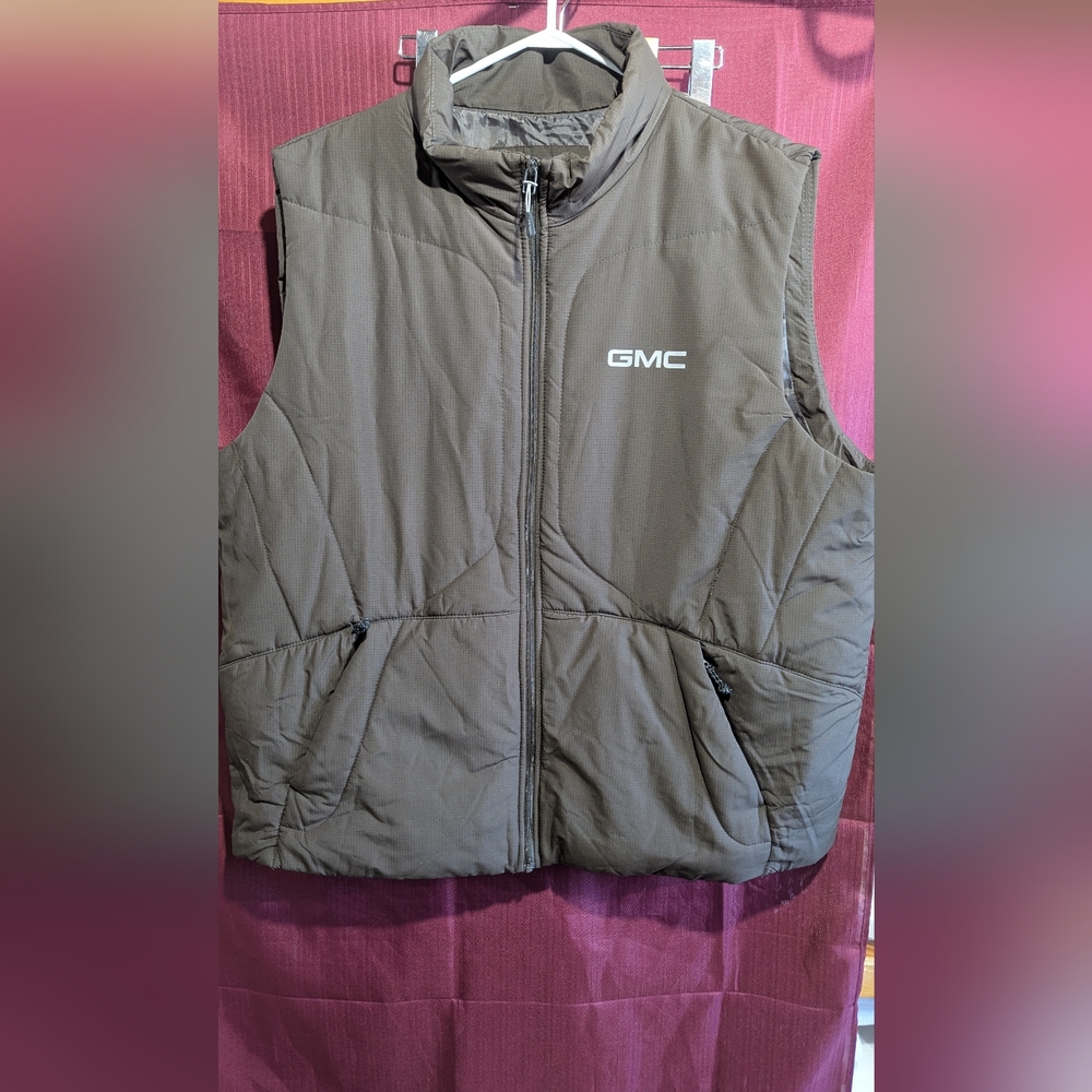 Men's GMC Brown Puffer Vest Xxl Like New Condition
